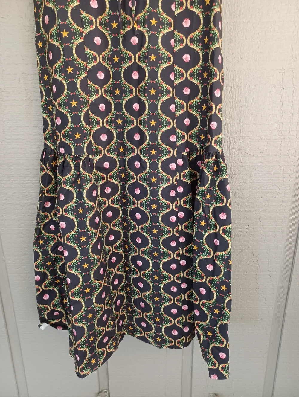 Hill House The Lillie Dress Size XXL Cotton Blend In Cisco Trellis Black Multi